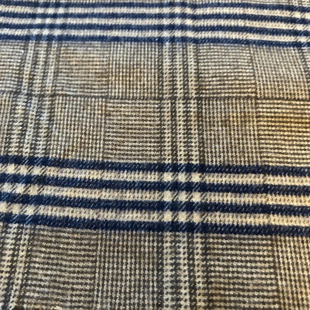 Christian Dior Beige and Navy Checkered Scarf